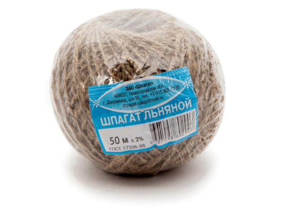Изображение товара Шпагат льняной  50м клубок (30шт/уп) в Миди Лтд