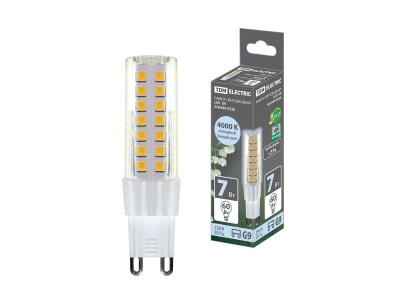 Изображение товара Лампа светодиодная G9 7W 230V 4000К SMD 17,5*65,5мм  TDM в Миди Лтд