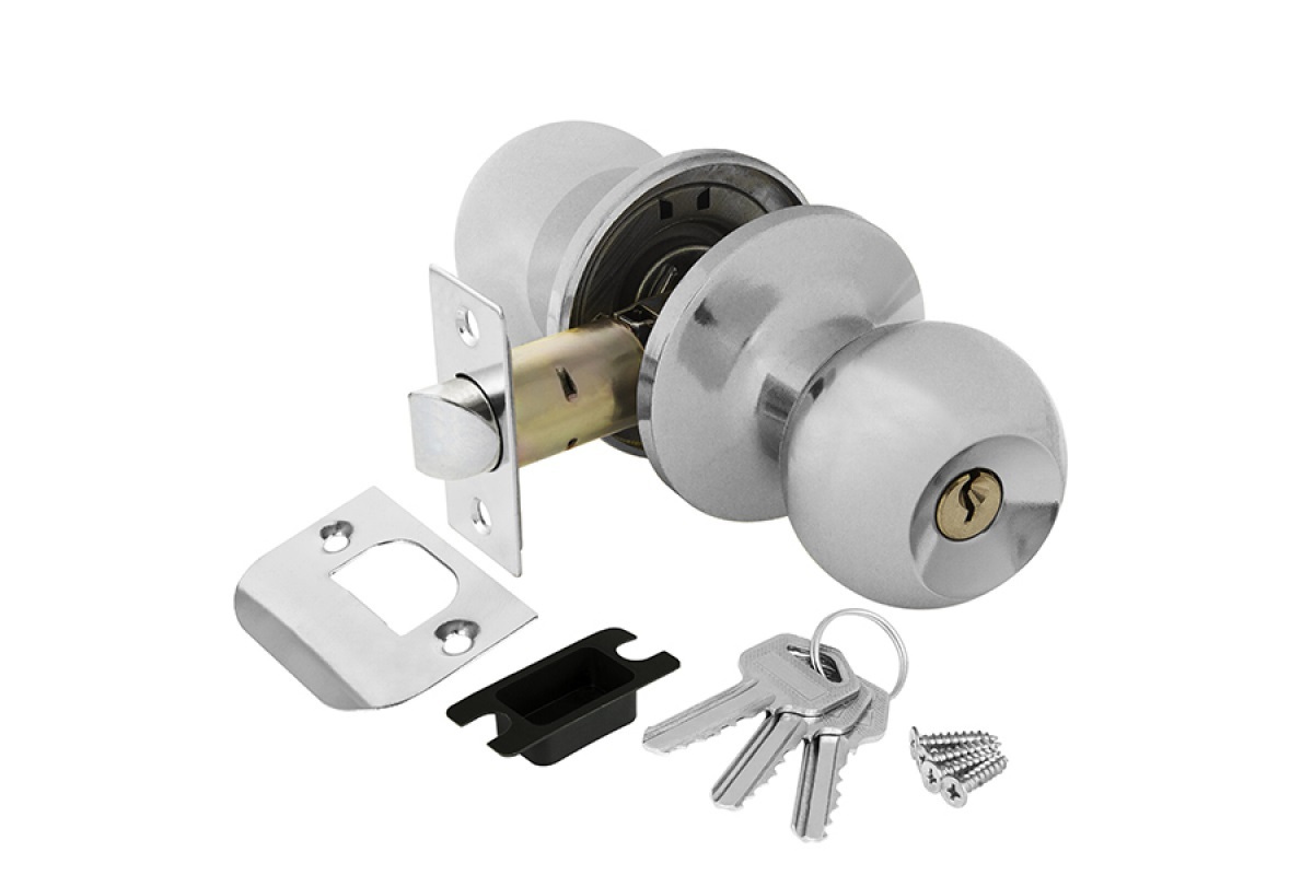 Замок шар Хром с ключом,фиксатором 6082 СР-Е - фото в Миди Лтд Изображение товара Замок шар Хром с ключом,фиксатором 6082 СР-Е в Миди Лтд