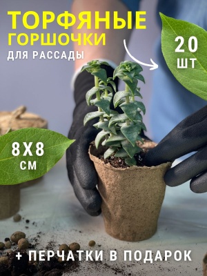 Горшочки торфяные  80*80 круглый (20шт/уп) - фото в Миди Лтд Изображение товара Горшочки торфяные  80*80 круглый (20шт/уп) в Миди Лтд