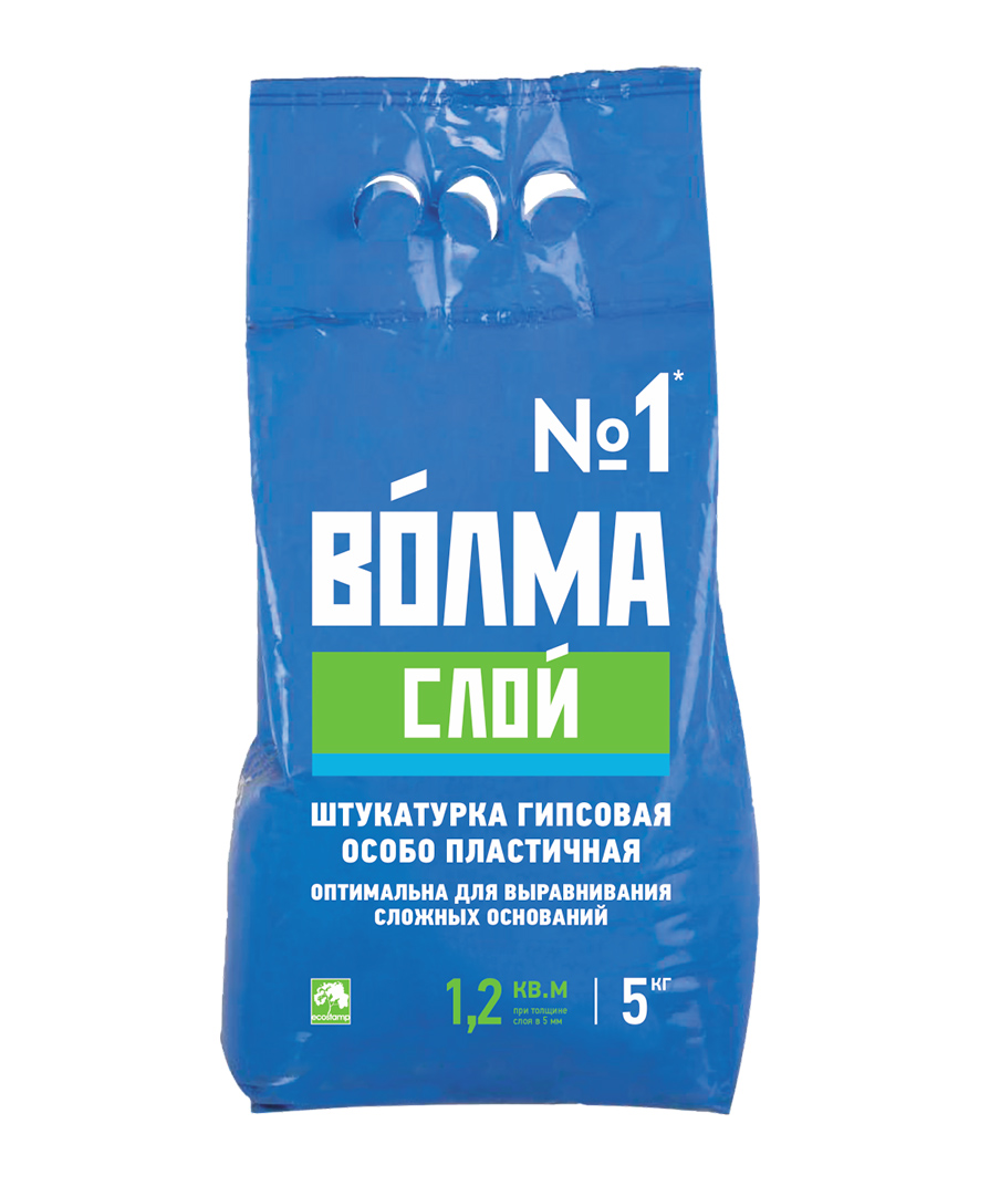 Штукатурка гипсовая ВОЛМА-Слой  5кг (240шт/пал) - фото в Миди Лтд Изображение товара Штукатурка гипсовая ВОЛМА-Слой  5кг (240шт/пал) в Миди Лтд