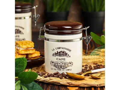 Банка для сыпучих продуктов доломит 0,35л с крышкой Daniks Кафе (36шт/уп) - фото в Миди Лтд Изображение товара Банка для сыпучих продуктов доломит 0,35л с крышкой Daniks Кафе (36шт/уп) в Миди Лтд