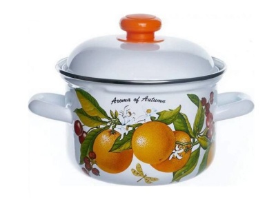 Изображение товара Кастрюля эмаль белая 3,0л Фруктовая фантазия С-3912АП2/4 (4шт/уп) Х  в Миди Лтд