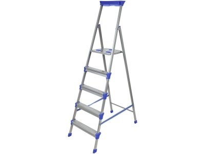 Стремянка металлическая NIKA 5 ступеней высота до рабочей площ 107см 6,7кг - фото в Миди Лтд Изображение товара Стремянка металлическая NIKA 5 ступеней высота до рабочей площ 107см 6,7кг в Миди Лтд