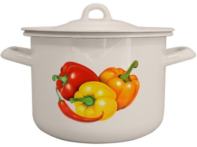 Изображение товара Кастрюля эмаль белая 4,5л Жгучий перчик Р-1615Б/4 (4шт/уп) Х в Миди Лтд