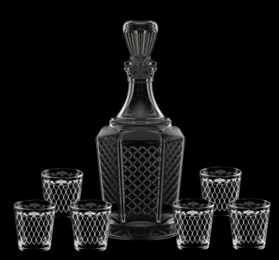 Набор для вина Винтаж 7пр (графин +стопка 6шт) (4шт/уп) Х - фото в Миди Лтд Изображение товара Набор для вина Винтаж 7пр (графин +стопка 6шт) (4шт/уп) Х в Миди Лтд