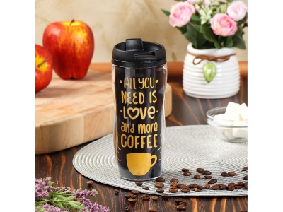 Изображение товара Термокружка пластик 0,38л (YYCF001-11) Daniks Кофе 2 (48шт/уп) в Миди Лтд