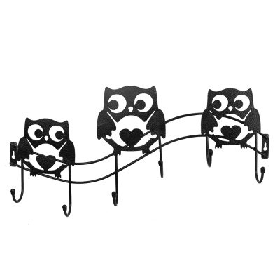 Изображение товара Вешалка настенная Совы черный 6 крючков (10шт/уп) в Миди Лтд