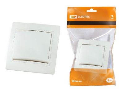 Изображение товара Выключатель 1-кл белый Таймыр 10А 220В TDM в Миди Лтд