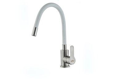 Смеситель для кухни силиконовый излив 35мм нерж 304 белый ХХХ - фото в Миди Лтд Изображение товара Смеситель для кухни силиконовый излив 35мм нерж 304 белый ХХХ в Миди Лтд