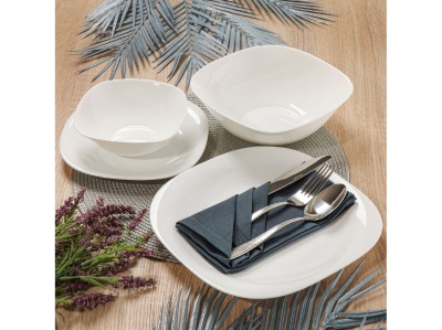 Изображение товара Сервиз столовый стеклокерамика 19предметов 6 перс белый (тарелка обеденная 6шт,  245504 в Миди Лтд