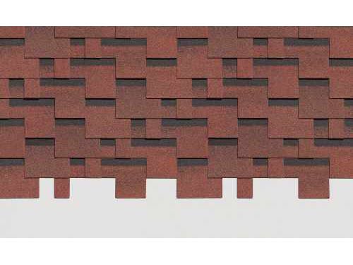 Изображение товара ХЧерепица гибкая битумная DOCKE PIE Standart Тетрис 1000*318мм Красная (3м2/уп) в Миди Лтд