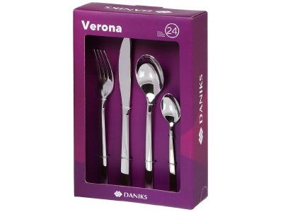 Набор столовых приборов нерж сталь Daniks 24 предмета (нож столовый 6шт,вилка 6шт,ложка столовая  - фото в Миди Лтд Изображение товара Набор столовых приборов нерж сталь Daniks 24 предмета (нож столовый 6шт,вилка 6шт,ложка столовая  в Миди Лтд