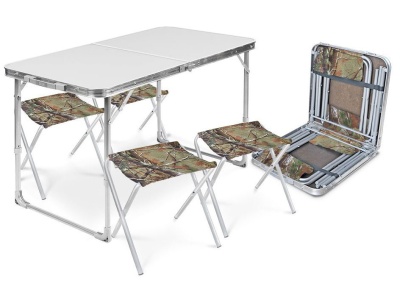 Набор NIKA стол складной 1020х500мм+4стула складных 300х300мм металлик-хант - фото в Миди Лтд Изображение товара Набор NIKA стол складной 1020х500мм+4стула складных 300х300мм металлик-хант в Миди Лтд