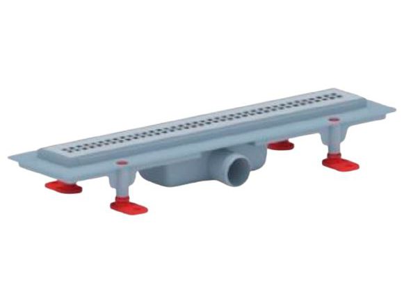 Изображение товара Трап линейный сухой 450*62 выпуск 40мм мат. нерж. решетка Риф с сухим затвором  в Миди Лтд