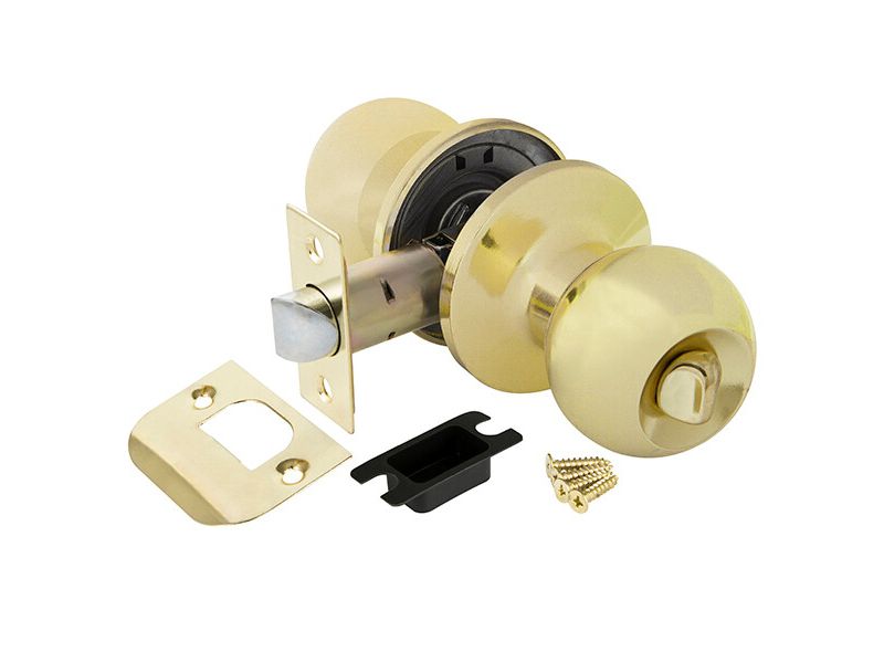 Замок шар Золото с фиксатором 6082 РВ-В - фото в Миди Лтд Изображение товара Замок шар Золото с фиксатором 6082 РВ-В в Миди Лтд