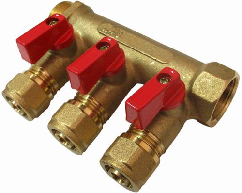 Изображение товара Коллектор регулир. универсальный 1*3 отв*1/2 в Миди Лтд