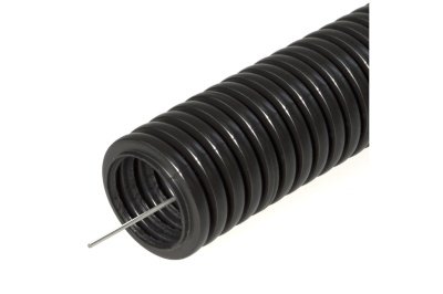 Изображение товара Труба гофрированная ПНД д 16мм с зондом строительная черная (100м/рул) в Миди Лтд