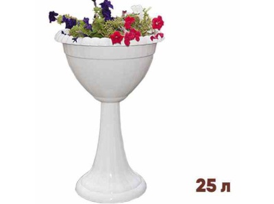 Изображение товара Кашпо на высокой стойке 25,0л белое (10шт/уп) в Миди Лтд