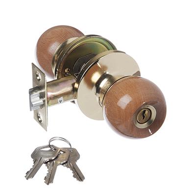 Изображение товара Замок шар Светлое дерево/золото с ключом LARS      ХХ в Миди Лтд