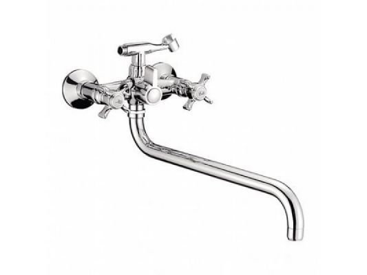 Смеситель для ванны дл.излив(крест./керам.проклад./+лейка,шланг нерж.)waterley 9701340 - фото в Миди Лтд Изображение товара Смеситель для ванны дл.излив(крест./керам.проклад./+лейка,шланг нерж.)waterley 9701340 в Миди Лтд