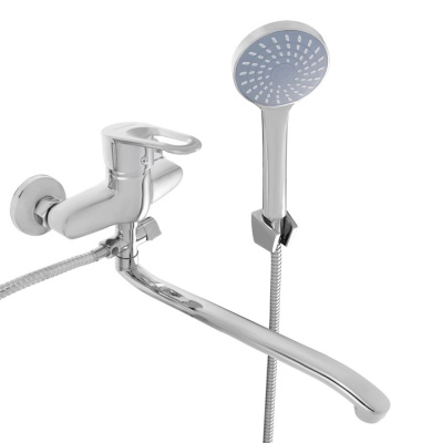 Смеситель для ванны СоюзКран с душем плоский излив однорычажный 35см SK1072 хром - фото в Миди Лтд Изображение товара Смеситель для ванны СоюзКран с душем плоский излив однорычажный 35см SK1072 хром в Миди Лтд