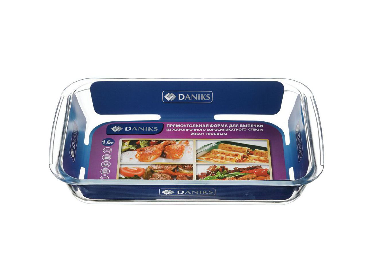 Форма для запекания стекло прямоугольная 17,7*29,7*5см Daniks (12шт/уп) - фото в Миди Лтд Изображение товара Форма для запекания стекло прямоугольная 17,7*29,7*5см Daniks (12шт/уп) в Миди Лтд