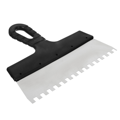 Изображение товара Шпатель метал.(нерж) пласт. ручка 250 мм зуб 8мм РОКОТ   Х в Миди Лтд