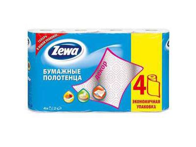 Изображение товара Полотенца бумажные ЗЕВА ДЕКОР 2сл, (4шт/уп) в Миди Лтд