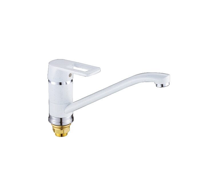 Смеситель для кухни длинный излив 40мм гайка белый S4418-7 ХХХ - фото в Миди Лтд Изображение товара Смеситель для кухни длинный излив 40мм гайка белый S4418-7 ХХХ в Миди Лтд