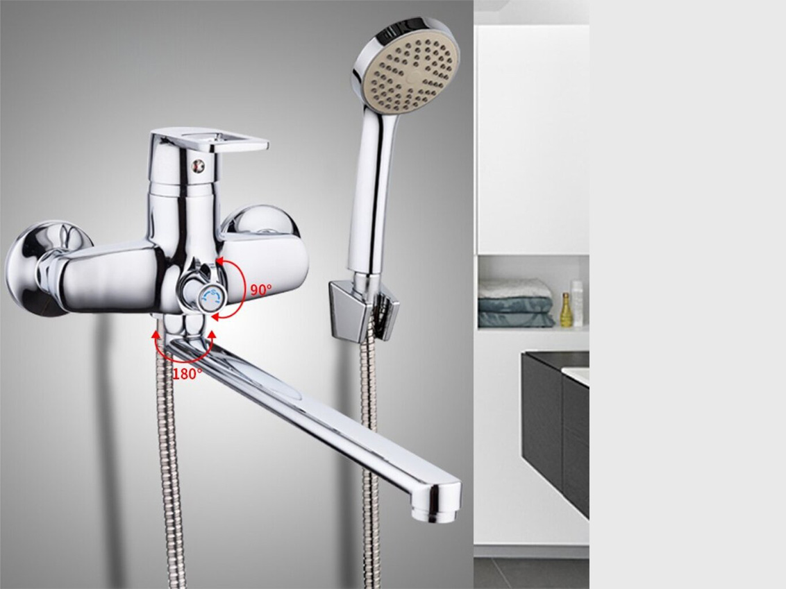 Смеситель для ванны длинный излив R22072 FRUD - фото в Миди Лтд Изображение товара Смеситель для ванны длинный излив R22072 FRUD в Миди Лтд