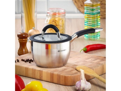 Ковш нерж сталь Daniks 2л крышка стекло ручка силиконовая индукция Орландо (6шт/уп) - фото в Миди Лтд Изображение товара Ковш нерж сталь Daniks 2л крышка стекло ручка силиконовая индукция Орландо (6шт/уп) в Миди Лтд