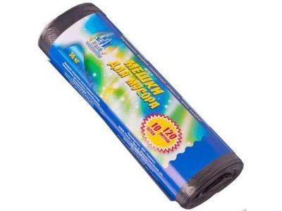 Изображение товара Мешки для мусора 120л 10шт 10 микрон (50шт/кор) в Миди Лтд