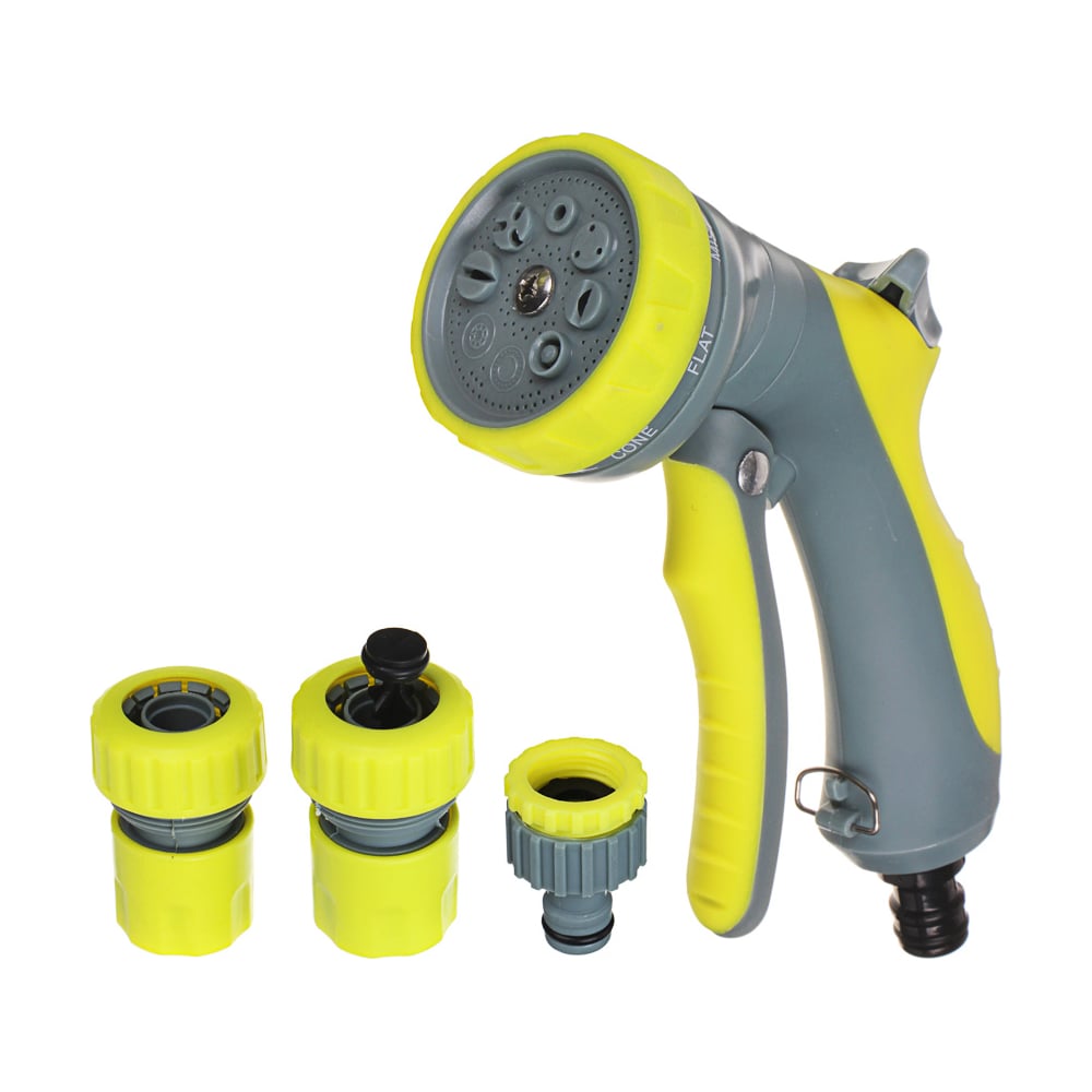 Набор садовый для полива (пистолет 8 реж, переходник 2шт, штуцер 1/2-3/4) INBLOOM - фото в Миди Лтд Изображение товара Набор садовый для полива (пистолет 8 реж, переходник 2шт, штуцер 1/2-3/4) INBLOOM в Миди Лтд