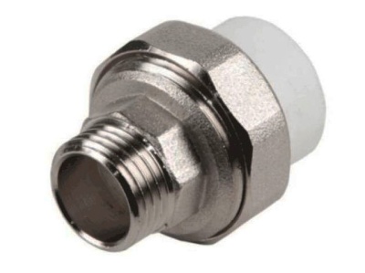 Муфта разъемная PPR 50*1 1/2 наружная резьба Valfex (20шт/уп) - фото в Миди Лтд Изображение товара Муфта разъемная PPR 50*1 1/2 наружная резьба Valfex (20шт/уп) в Миди Лтд