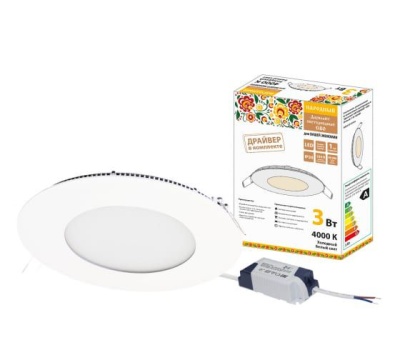 Светильник светодиодный СВО Даунлайт НАРОДНЫЙ 3Вт 4000К ультратонкий встраиваемый TDM - фото в Миди Лтд Изображение товара Светильник светодиодный СВО Даунлайт НАРОДНЫЙ 3Вт 4000К ультратонкий встраиваемый TDM в Миди Лтд