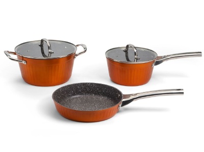 Изображение товара АКЦИЯ Набор посуды GALAXY GL 9515 Оранжевый 5 предметов Кастрюля 4,6л с крышкой Ковш 2,7л с крышкой  в Миди Лтд