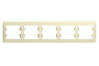 Изображение товара Рамка 5-ая Schneider Glossa горизонтальная бежевая в Миди Лтд