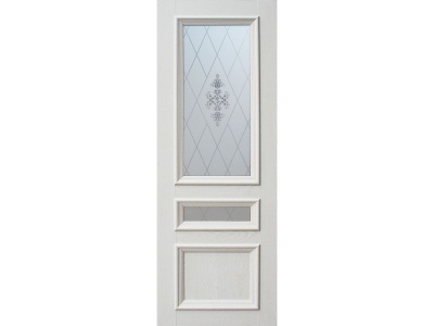 Изображение товара Полотно дверное ПО еврошпон модель Вероника 3 дуб айвори 700 в Миди Лтд