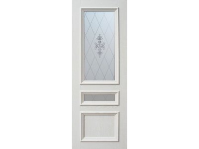 Изображение товара Полотно дверное ПО еврошпон модель Вероника 3 дуб айвори 700 в Миди Лтд