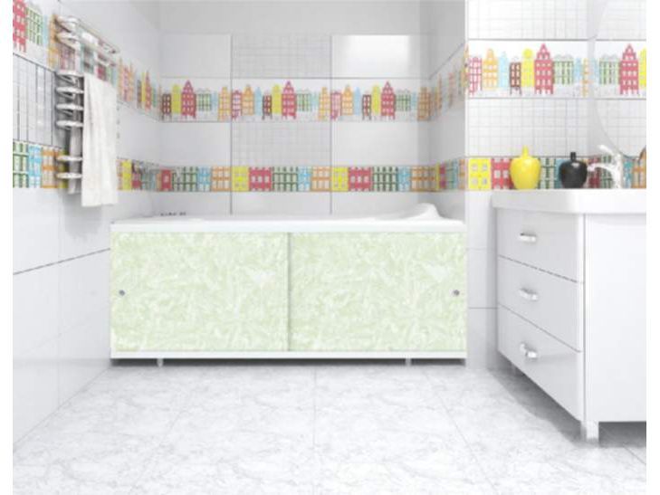 Изображение товара Экран под ванну 1,48м Кварт зеленый иней (6шт/уп) в Миди Лтд