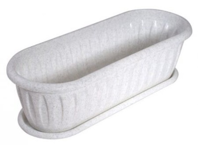 Изображение товара Кактусница ФЕЛИЦИЯ с поддоном мрамор (24шт/уп) в Миди Лтд