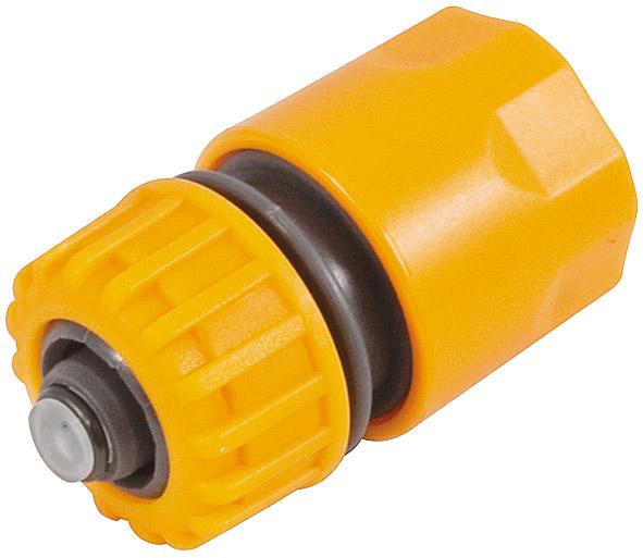 Соединитель пластиковый с автостопом 1/2" 77703 - фото в Миди Лтд Изображение товара Соединитель пластиковый с автостопом 1/2" 77703 в Миди Лтд