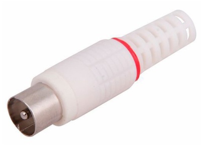 Изображение товара Разъем штекер TV без пайки белый в Миди Лтд