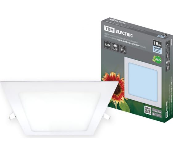 Светильник светодиодный СВО Даунлайт 18Вт 4000К ультратонкий встраиваемый TDM - фото в Миди Лтд Изображение товара Светильник светодиодный СВО Даунлайт 18Вт 4000К ультратонкий встраиваемый TDM в Миди Лтд