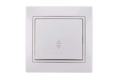 Выключатель 1-кл прох LEZARD Мира белый с белой вставкой - фото в Миди Лтд Изображение товара Выключатель 1-кл прох LEZARD Мира белый с белой вставкой в Миди Лтд