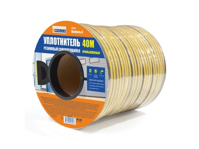 Изображение товара Уплотнитель D-профиль черный 14*12мм (рул-40м) (6шт/уп) 4WALLS в Миди Лтд