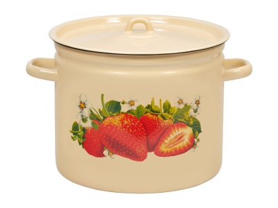 Изображение товара Кастрюля эмаль белый гранит 9,0л Сочная клубника С-1621/4Рб (4шт/уп) в Миди Лтд