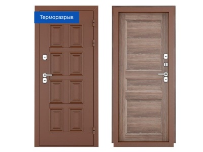 Изображение товара Дверь металлическая 880 левая 110мм ВИНТЕР 100-2050 Дуб шале мореный антик серебро в Миди Лтд