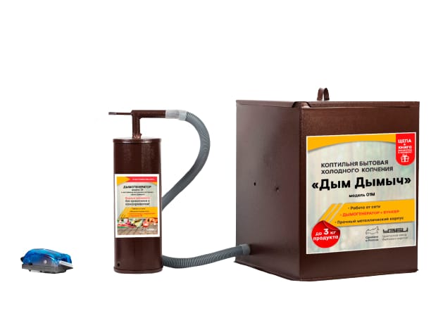 Изображение товара Коптильня холодного копчения (дымогенератор+емкость для копчения 32 л) Дым Дымыч 01М УЗБИ в Миди Лтд